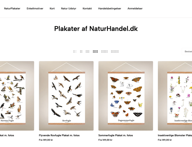 NaturHandel.dk - Webshop med unikke danske naturplakater sælges