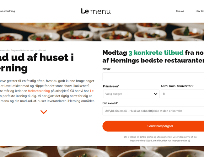 Lemenu.dk søger partnere - masser af organisk trafik og attraktivt marked 