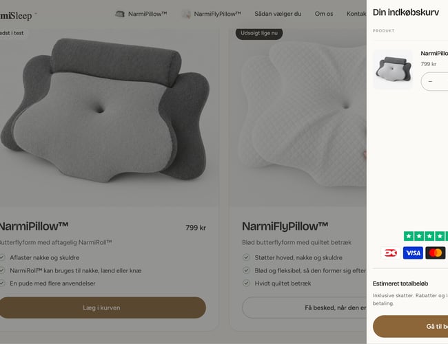 Narmisleep.dk med ergonomiske hovedpuder til salg
