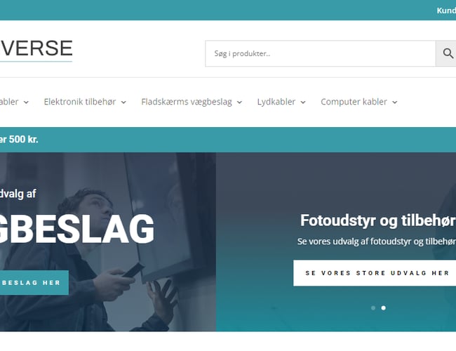 Webshop med salg af AV-udstyr og tilbehør inkl. varelager.