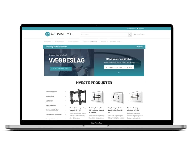 Top optimeret E-Commerce og køreklar webshop - AV-Universe.dk