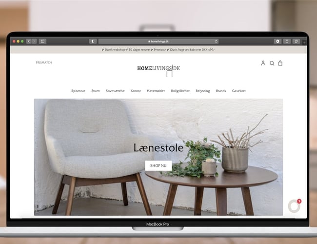 Webshop med salg af møbler og boliginteriør - Dropshipping