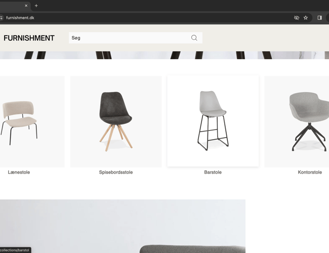 Furnishment | High end dropshipping møbelshop | 100% køreklar