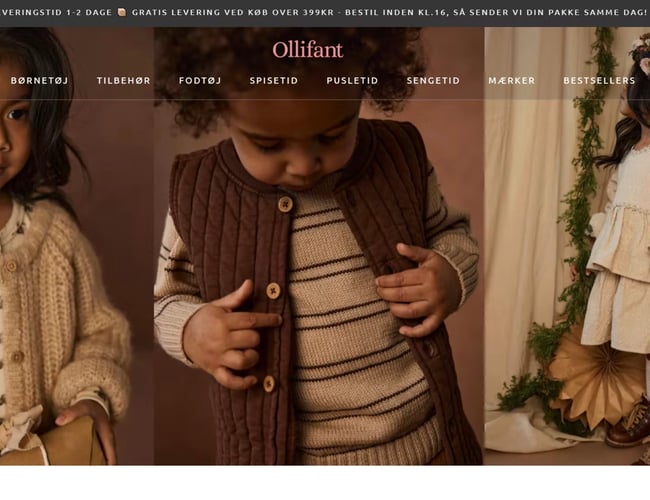 Ollifant.dk - webshop med +65.000 følgere - Millionomsætning - stort potentiale