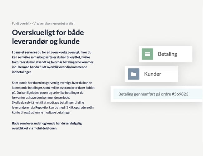 Repaytio - Nem betalingsservice for B2B virksomheder - +40 kunder