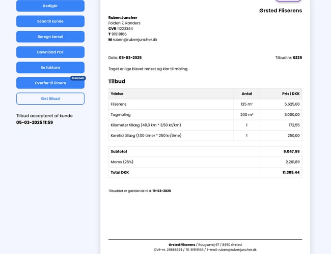 notequote.dk - AI drevet SaaS platfrom som forvandler noter og forespørgsler til tilbud og fakturaer på sekunder! 100% automatiseret - 700 udviklingstimer!