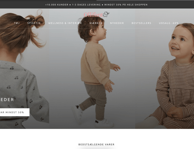 Ollifant.dk - webshop med +65.000 følgere - Millionomsætning - stort potentiale.
