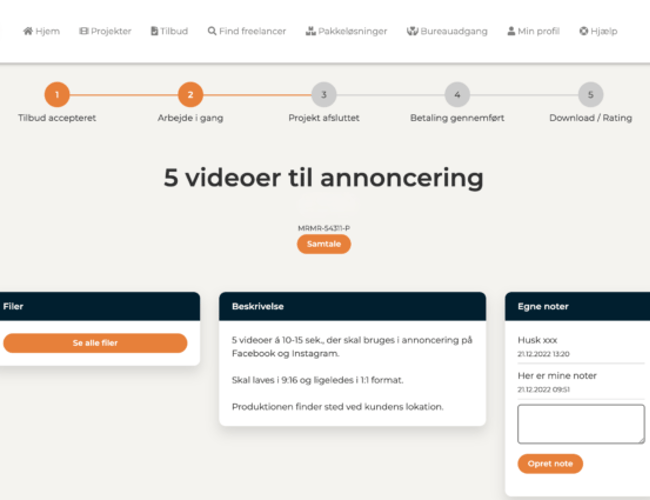 Platform til salg af service/ydelser