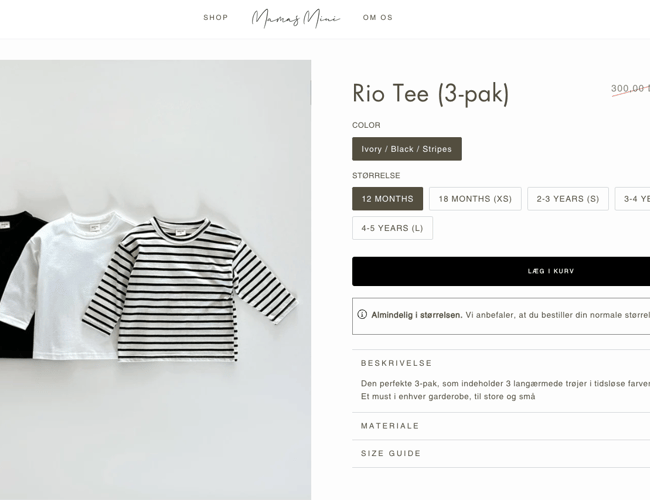 Køreklar og populær børnetøjswebshop til salg
