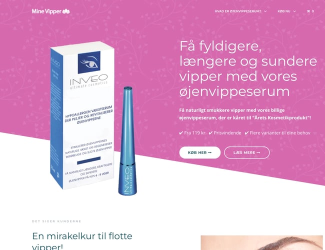 minevipper.dk - Prisbelønnet øjenvippe serum