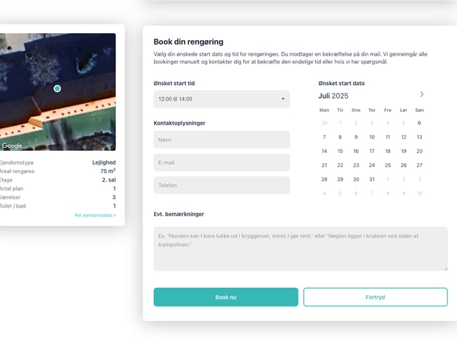 Cliinly - Ny SaaS software til rengøringsbranchen - giver kunderne komplette tilbud på 10 sekunder! Automatiserer hele rengøringsfirmaets tilbudsprocess. 350 udviklingstimer - 100% automatiseret, så den kræver INTET manuelt arbejde.