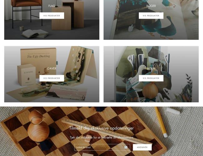 Webshop med designfigurer og bøger, inspireret af H.C. Andersens eventyr | Høj salgsmargin | Stort varelager