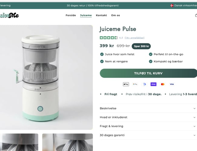 Køreklar webshop med stort potientale 