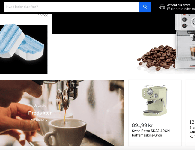 Webshop med salg af alle tiders kaffeprodukter 