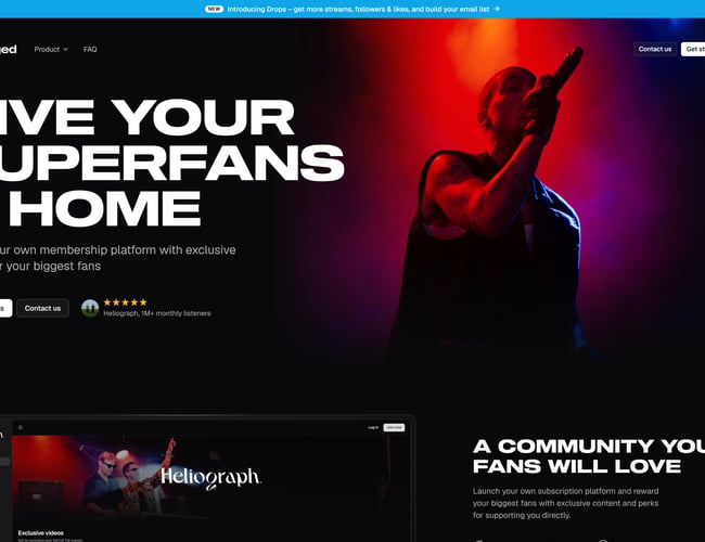 Superfan platform i musikbranchen - 120 registrerede artister, 100% organisk vækst og 34.000+ leads