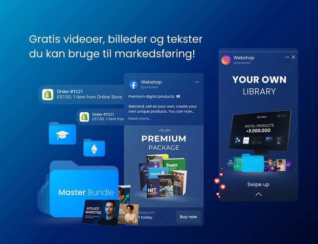 Køreklar webshop på autopilot. Digitale produkter i alle genre med 100% fortjeneste