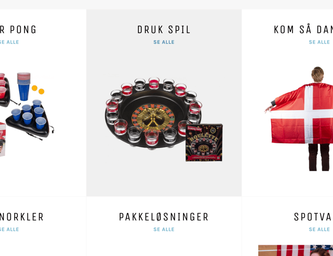 Webshop som sælger alt til festen - stort varelager 