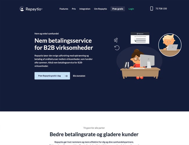 Repaytio - Nem betalingsservice for B2B virksomheder - +40 kunder