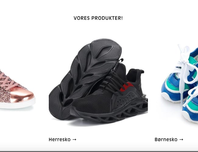 SkoVejen.DK - Klargjort Dropship webshop med salg af sko