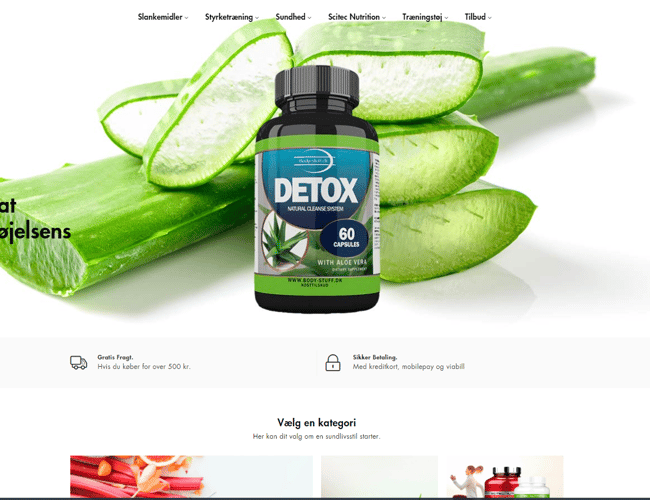 Kosttilskuds webshop med 100.000 kr. i månedlig omsætning.