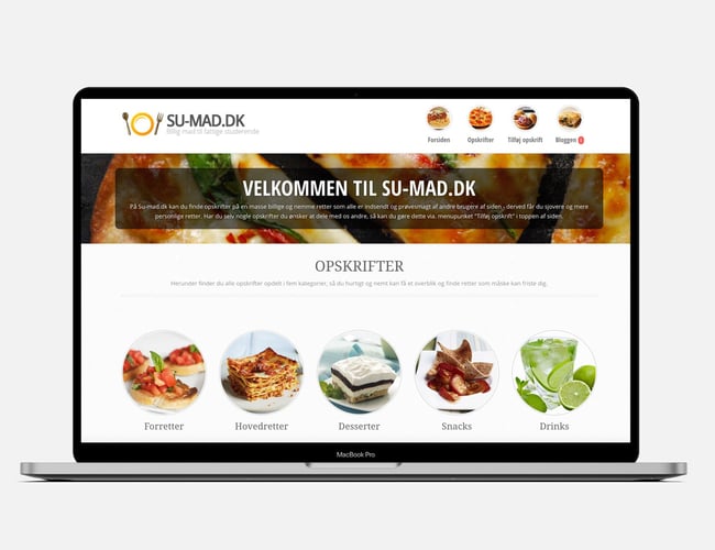 Billig hjemmeside med madopskrifter -  Over 300 organisk besøgende hver dag