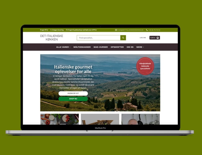 Madblog og webshop med organisk trafik(74%): 132.263 besøgende siden 1. jan. 2020 - med italienske specialiteter til salg