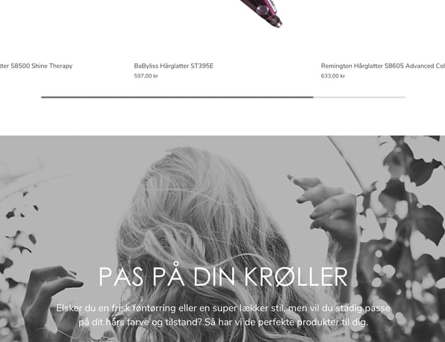 Køreklar webshop med salg af hårprodukter - START 2022 UD MED ET BRAG