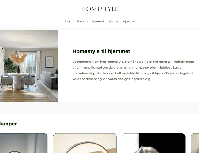 HOMESTYLE l 100% køreklar dropshipping hjemmeside til salg