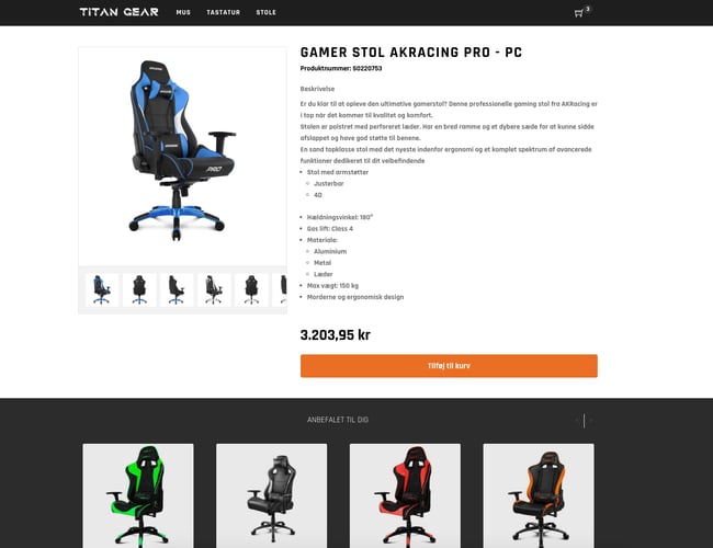 Køreklar webshop med gaming udstyr - Automatisk bogføring & dropshipping