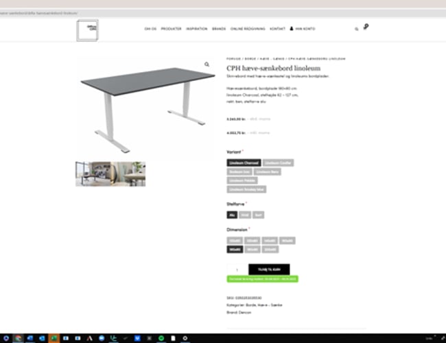 Solid lille webshop med kontormøbler