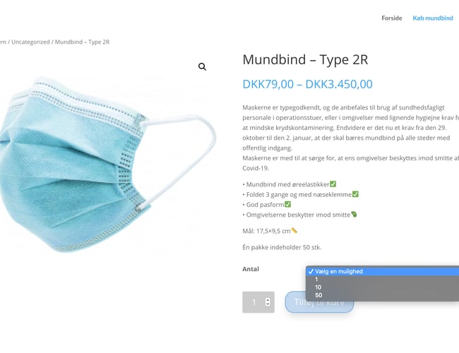 Køreklar og optimeret mundbind-webshop