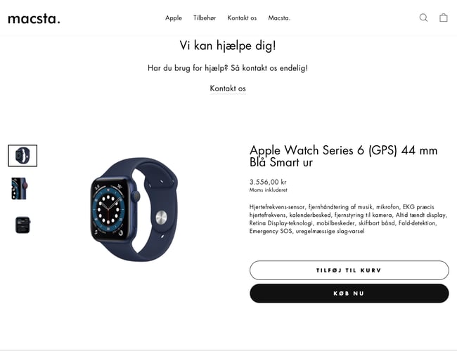 Køreklar webshop med dropshipping af Apple Produkter med Dansk leverendør! Macsta.dk 