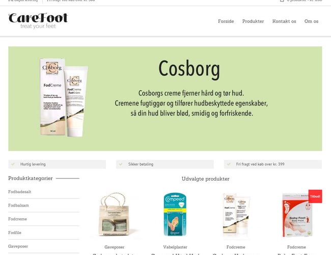 Kendt fodplejewebshop