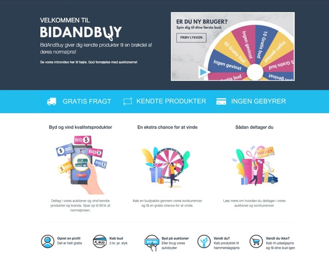 Gamificeret auktionsplatform med god omsætning og kæmpe potentiale - 2021 Omsætning: 400.000 kr.