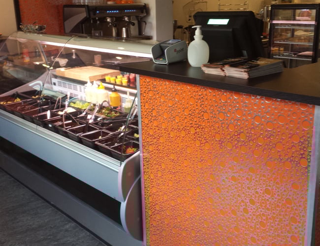 Bagel, sandwich og juice smoothies