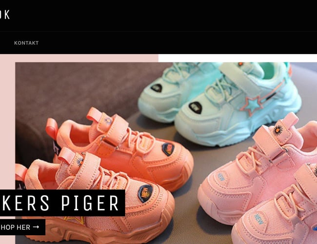 Nystartet webshop med salg af billige modesko til børn sælges