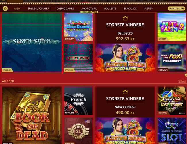 Online Casino med kendisprofil - Gennemsnits omsætning på 300.000 kr. pr. mdr.