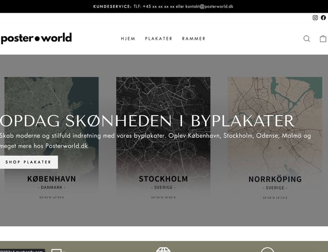 Køreklar dropshipping shop med salg af plakater med stort potentiale