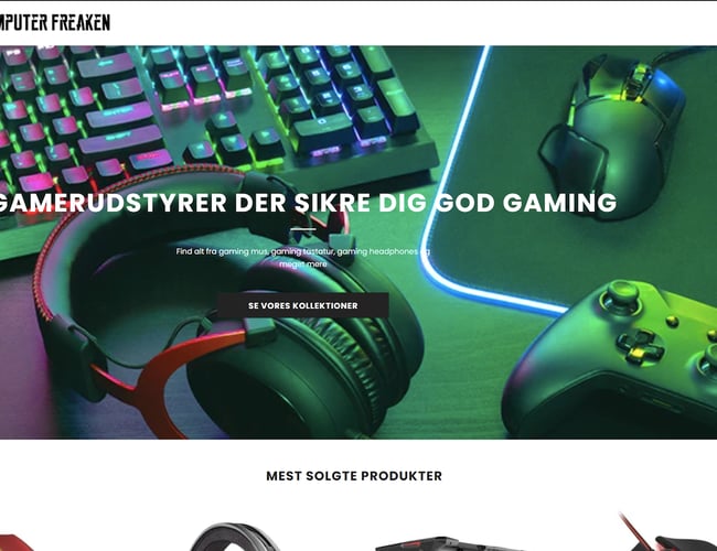 Køreklar dropshipping Webshop med salg af gaming udstyr 