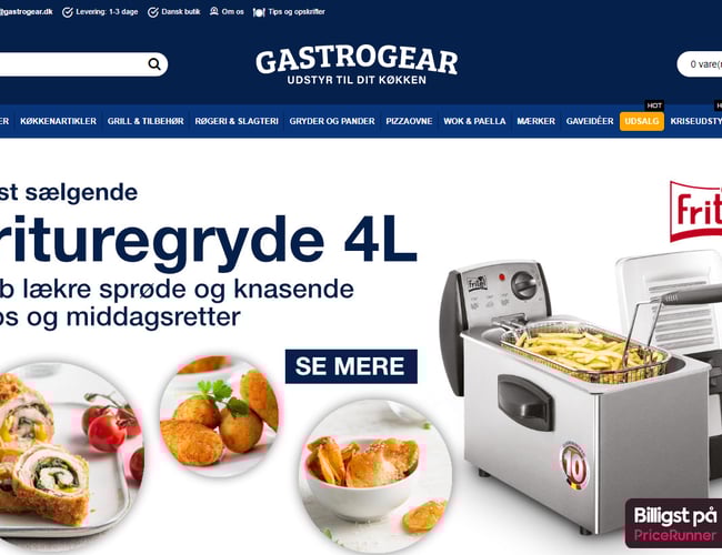 Webshop med salg af køkkenudstyr (NEDSAT)