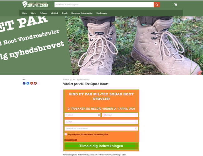 5 år gammel webshop med outdoor udstyr sælges - 2.8 mio i omsætning 2019