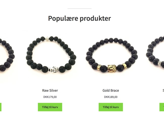 Køreklar webshop med salg af smykker