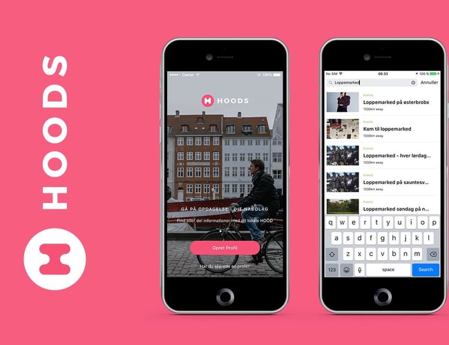 Hoods app - App med opslag og udnyttelse af lokale ressourcer fra dit nabolag.