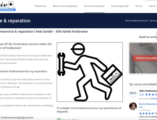  Ahs.dk - Landsdækkende Hvidevareservice i Nordsjælland - Omsætter pt for 1.2 mio. kr.