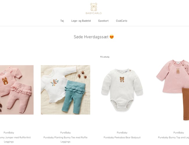 BabyCarlo.dk - Velfungerende webshop med unikt økologisk baby- og børnetøj - Omsætning 2021: 635.000 kr.
