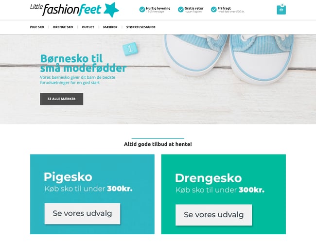 NEDSAT - ØNSKER HURTIG HANDEL! Littlefashionfeet.dk - Vel-etableret børnesko webshop med stor kundeportefølje og en stabil omsætning