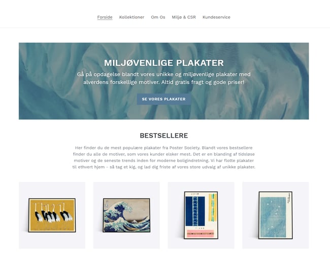 Dropshipping plakatwebshop med potentiale for fuld automatisering sælges