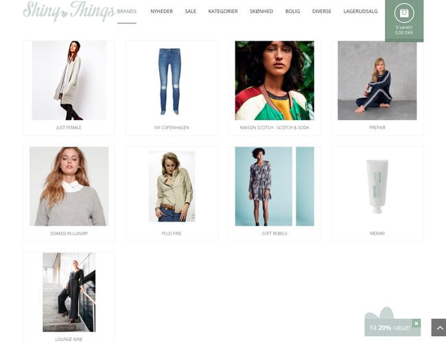 shiny.dk - Webshop med high-end dametøj og stabil månedlig omsætning