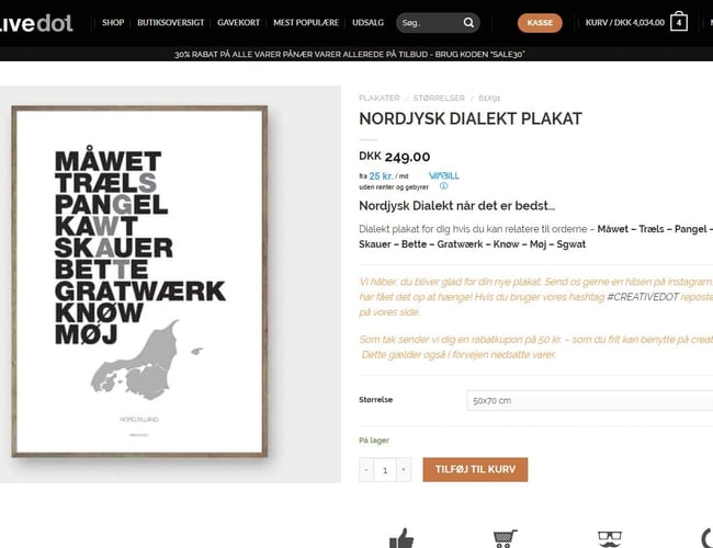 CreativeDot - Design webshop/salgsportal med eget brand - Omsætning ca. 130.000 kr. i 2018 (på standby)