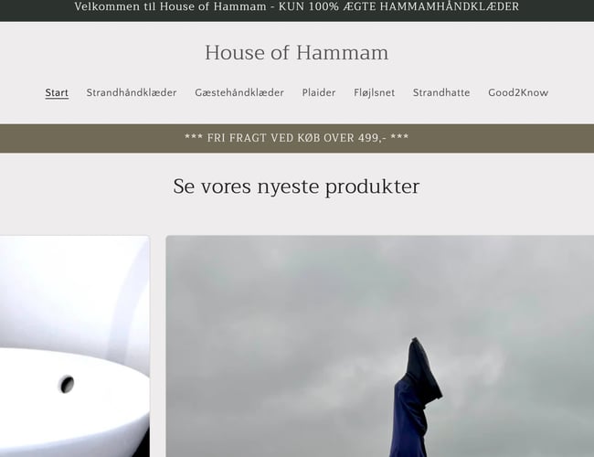 Ny pris - Veletableret webshop med stort lager af hammamhåndklæder